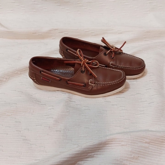 Sebago Dark Brown Leather Boat Shoes - Picture 5 of 9
